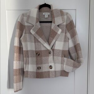 Rachel Zoe Cream and Brown Teddy Jacket